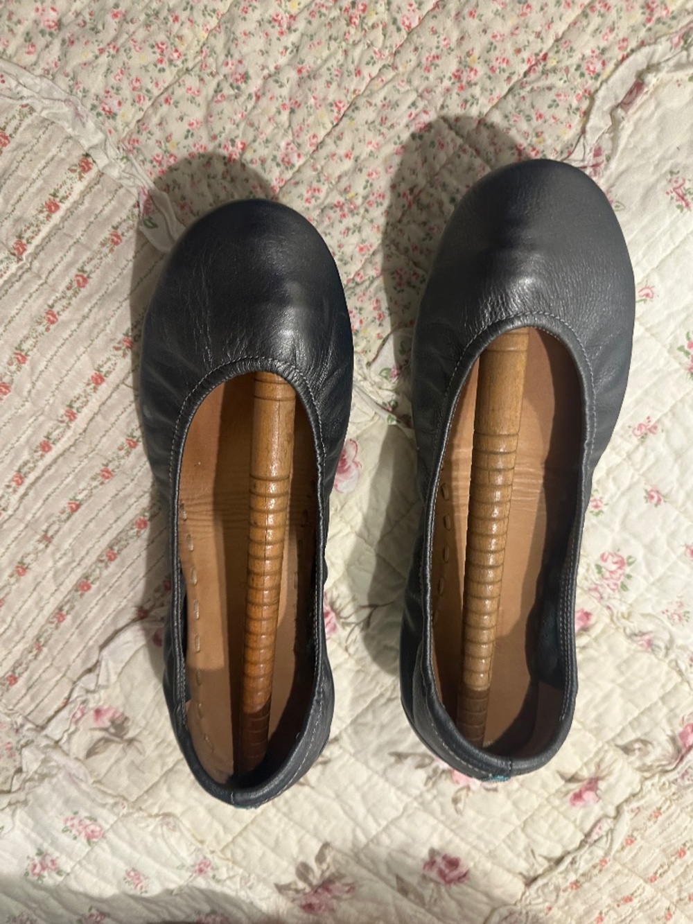 Tieks Italian Leather Flats Metallic Pewter